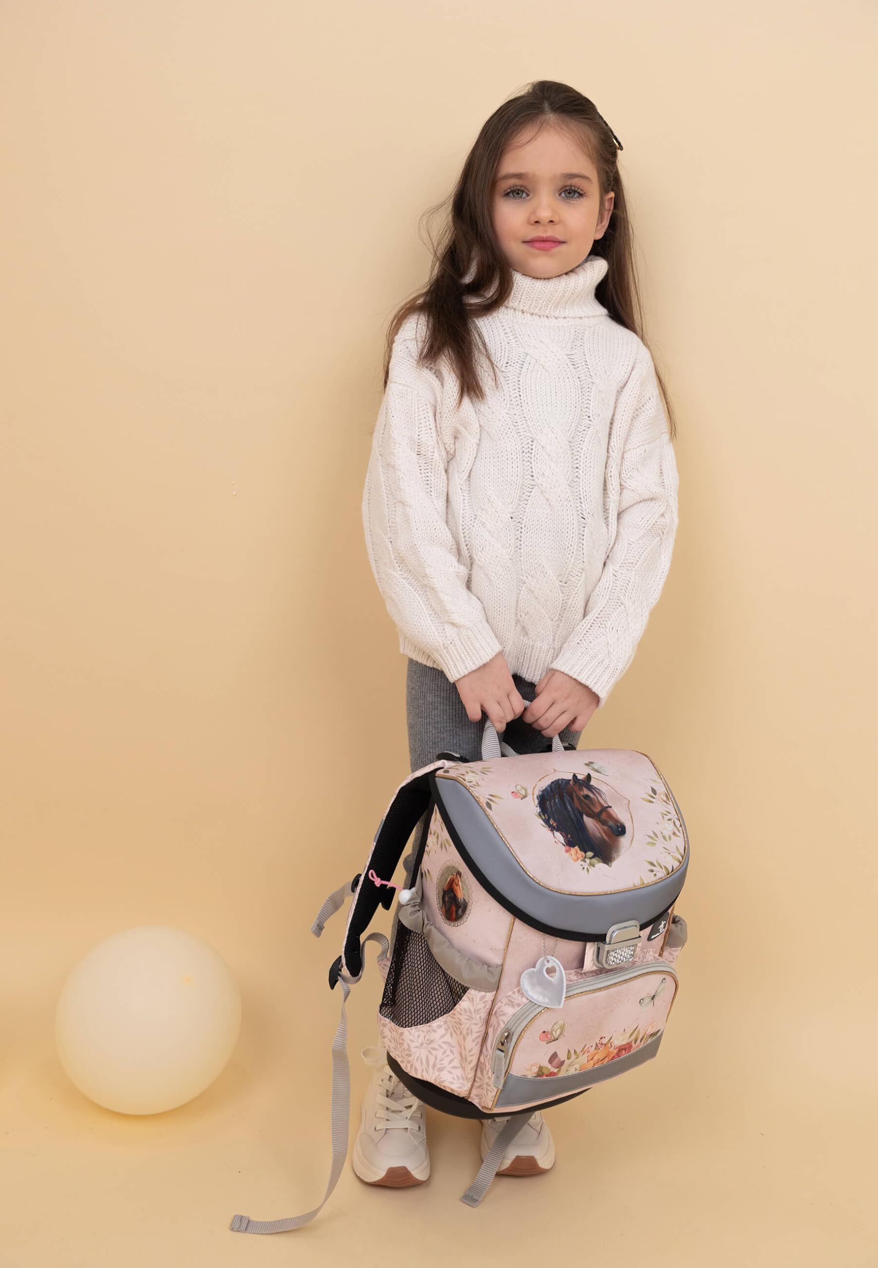 Belmil Mini-Fit Schulranzen Set 5-teilig mit extra Schlüsselanhänger (405-33AGS GRAT) (Horse Chestnut 2025)