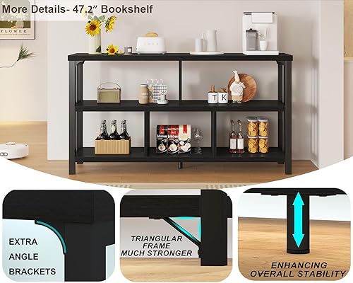 Miniatura 7 de IBF Estantería horizontal con forma de cubo, estantería abierta moderna industrial, organizador de almacenamiento de 5 cubos para el hogar, estante