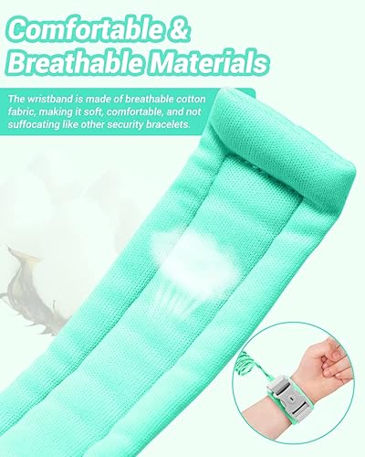Miniatura 2 de Correa de muñeca antipérdida, paquete de 2 correas de seguridad para niños pequeños con cerradura de llave, arnés reflectante para caminar para