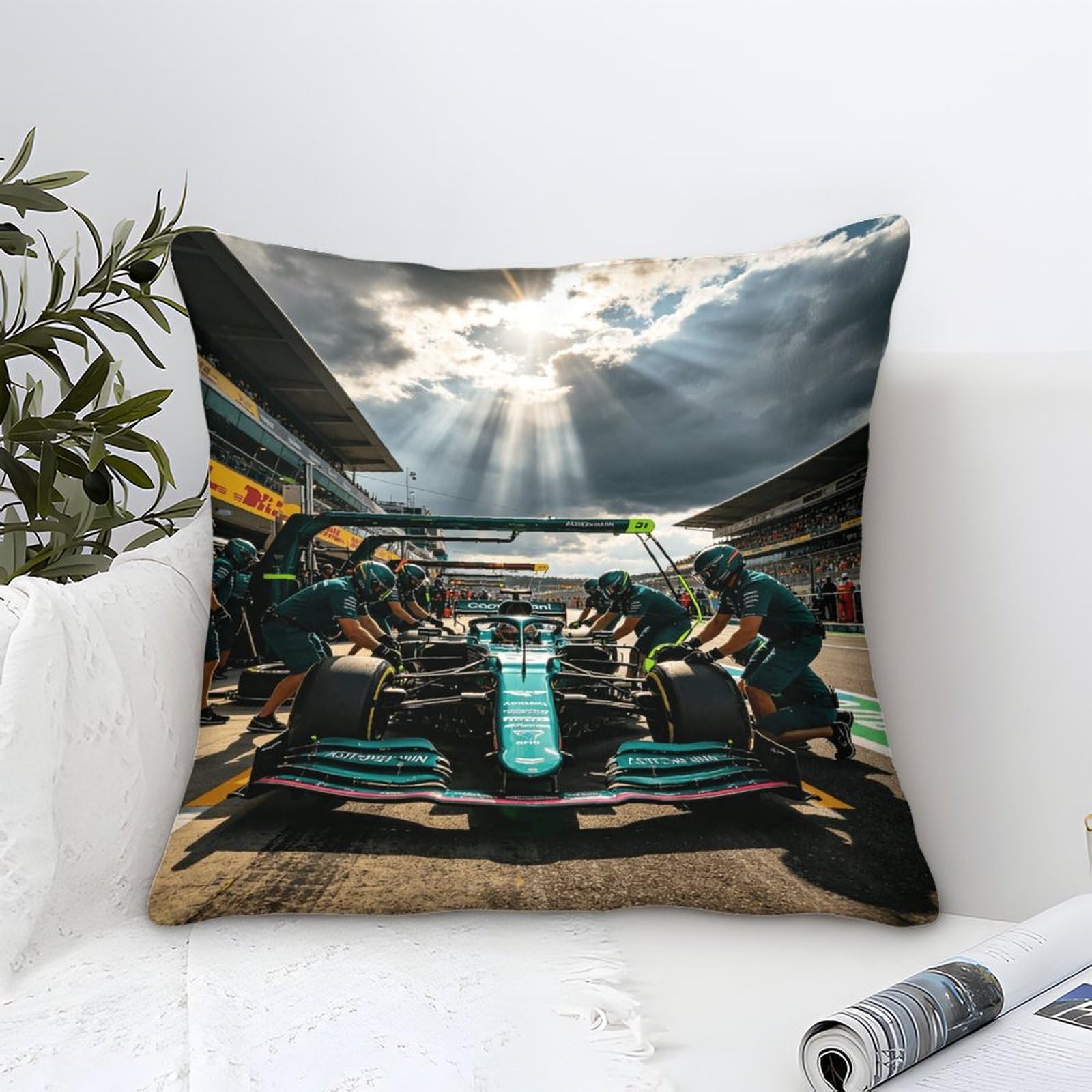 3U6C4M9K Formulaa Racing Pillow Covers 45x45cm, Pit Stop Throw Pillow Covers Microfiber Pillowcase Cushion Case for Sofa Couch Home Decor