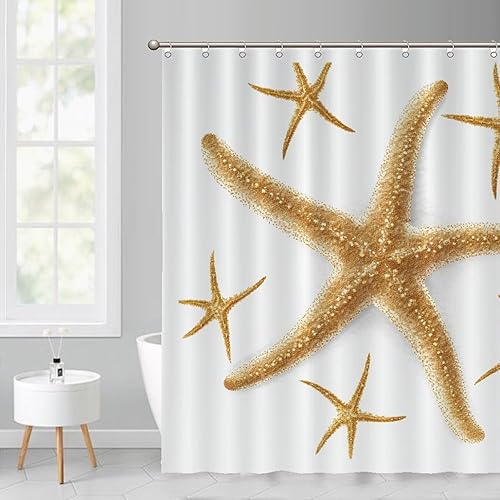 Miniatura 344 de Cortinas de ducha de baño con ganchos, 72 x 92 pulgadas, cortina de ducha de tela impermeable con diseño de flores y pájaros, cortina de ducha