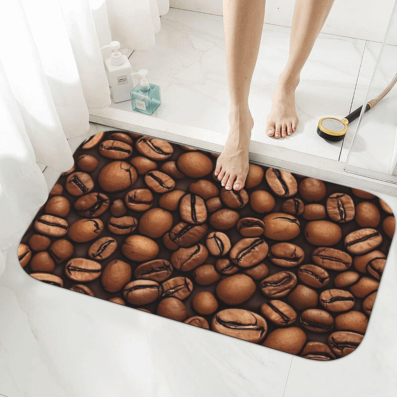 Tapis de sol de salle de bain à séchage rapide en terre de diatomée café
