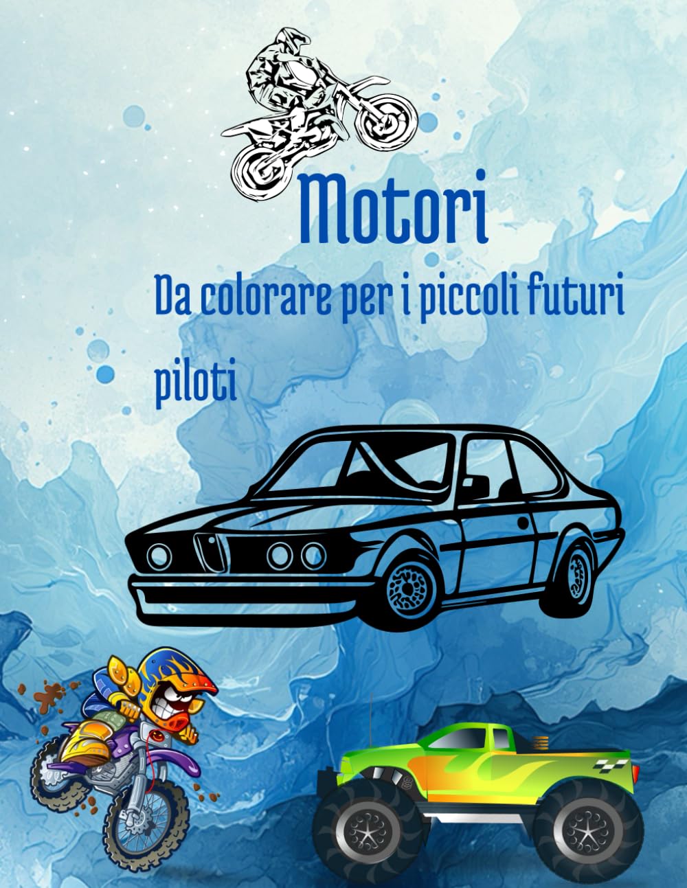 MOTORI - Libro da Colorare Veicoli per Bambini: Da colorare per piccoli futuri piloti | Disegni semplici e divertenti | Perfetto come regalo creativo per bambini 3-8 anni
