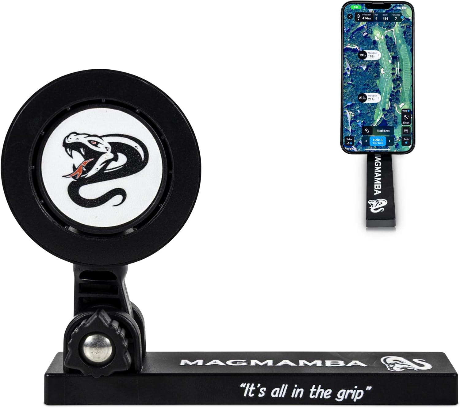 Link Magnetic Phone Holder for Golf Cart and Metal Surfaces – Portable Hands-Free Phone Mount, Universal Fit, Includes Poker Chip Ball Marker