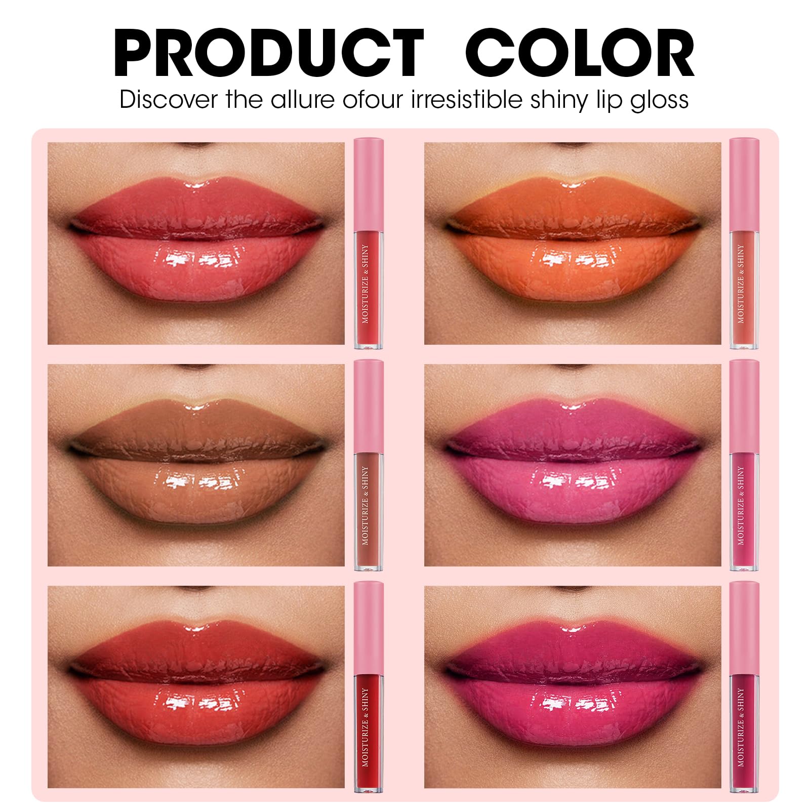 AZEN 30 Stück Lipgloss, Großpackung, schimmernder Lipgloss für Damen und Mädchen mit reichen verschiedenen Farben