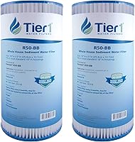 Vista 12 de Tier1 5 micrones 10 pulgadas x 4.5 pulgadas Paquete de 3 cartuchos de repuesto de filtro de agua de sedimentos de poliéster plisado para toda