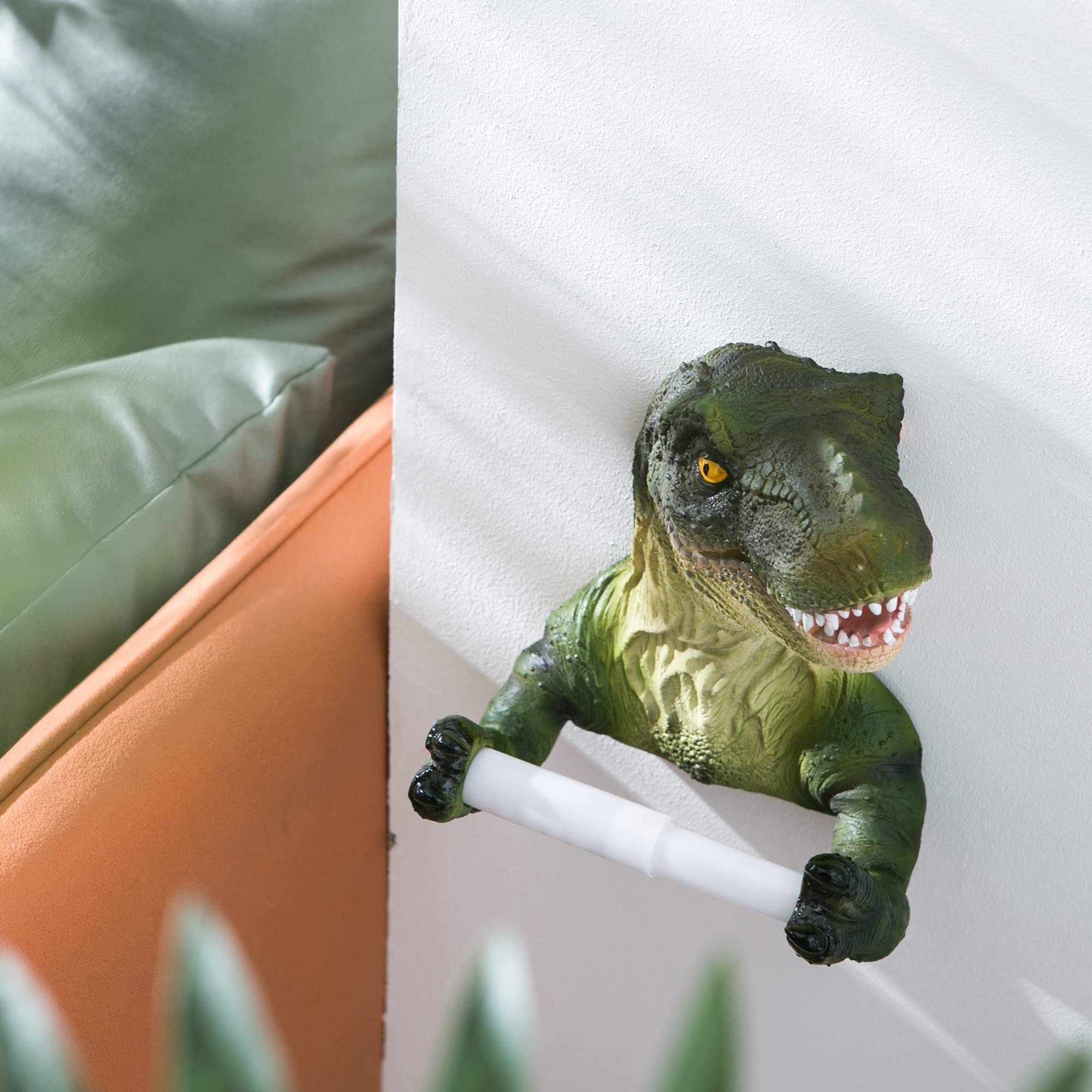 Dinosaur Toilet Paper Holder Wall Mount, Bathroom Wall Decor — Amazon image 7