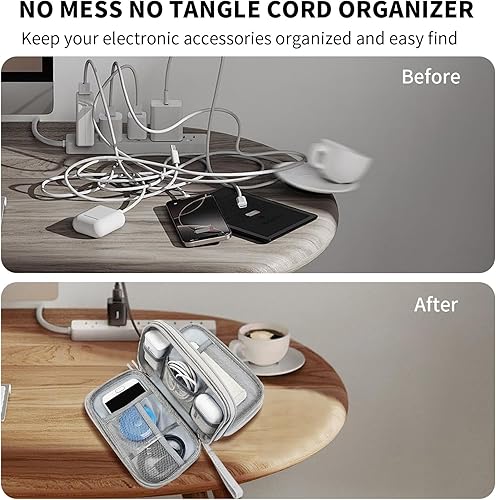 Miniatura 3 de SMONT Organizador de cables de cable Bolsa de viaje Bolsa de viaje Funda electrónica Gris
