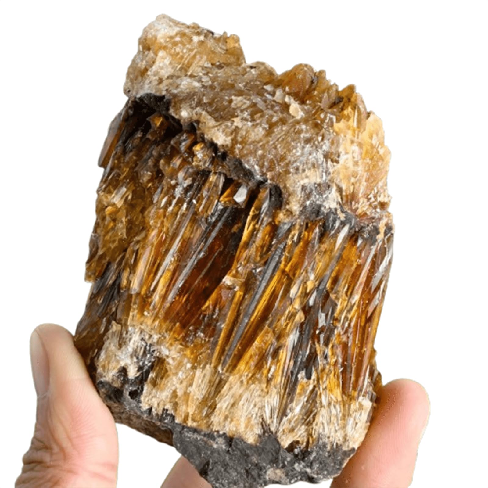 1pc Natural Amber Calcite Bar Cluster Specimen Rough Ore Stone Decor