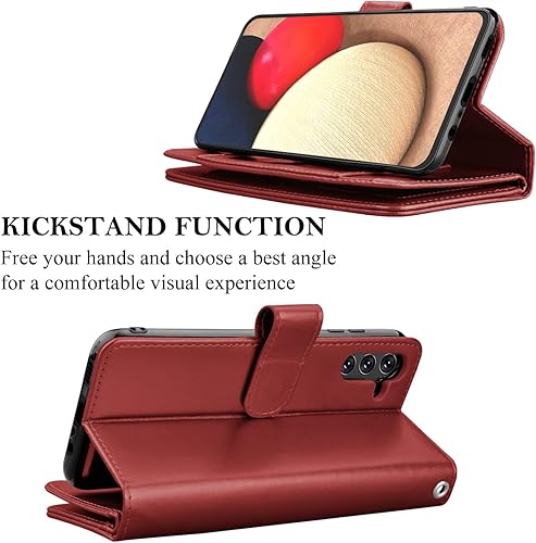 Miniatura 5 de Funda para Galaxy A13 5G, funda tipo cartera para Galaxy A13 5G, piel sintética Takfox 9 ranuras para tarjetas Funda magnética desmontable para