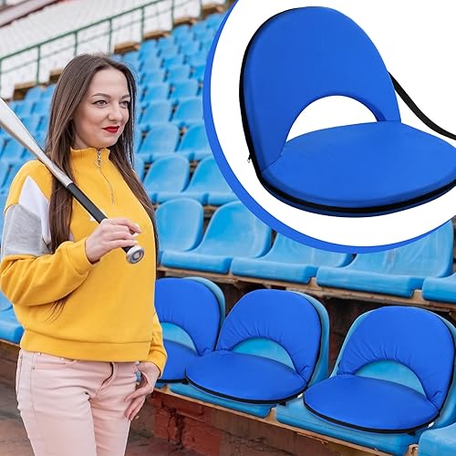 Miniatura 7 de Wenqik 4 asientos de estadio para gradas, asientos flexibles para aulas con soporte trasero, ajustable, plegable, portátil, amortiguador ligero