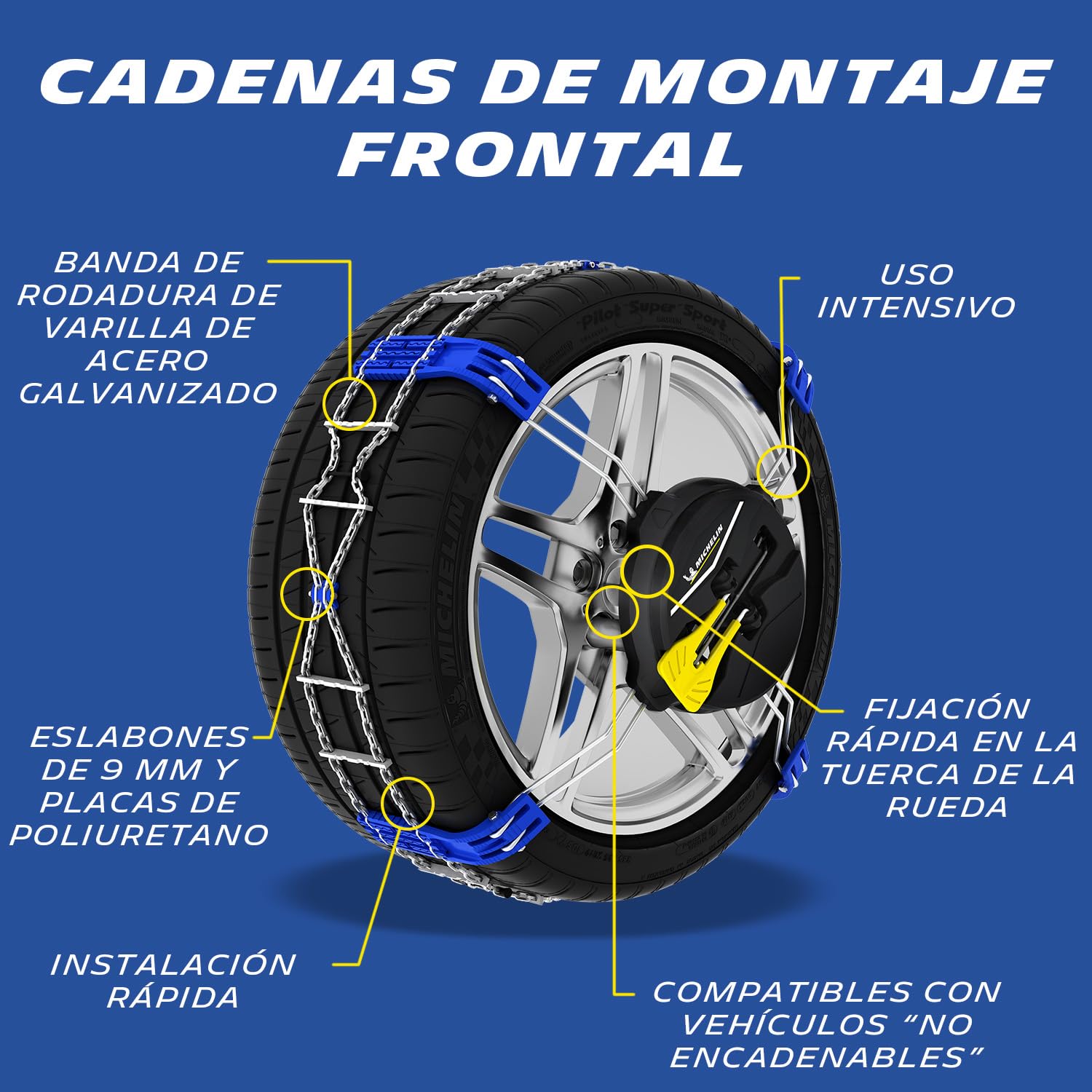 Michelin Fast Grip - Cadenas de Nieve Delanteras para Coche