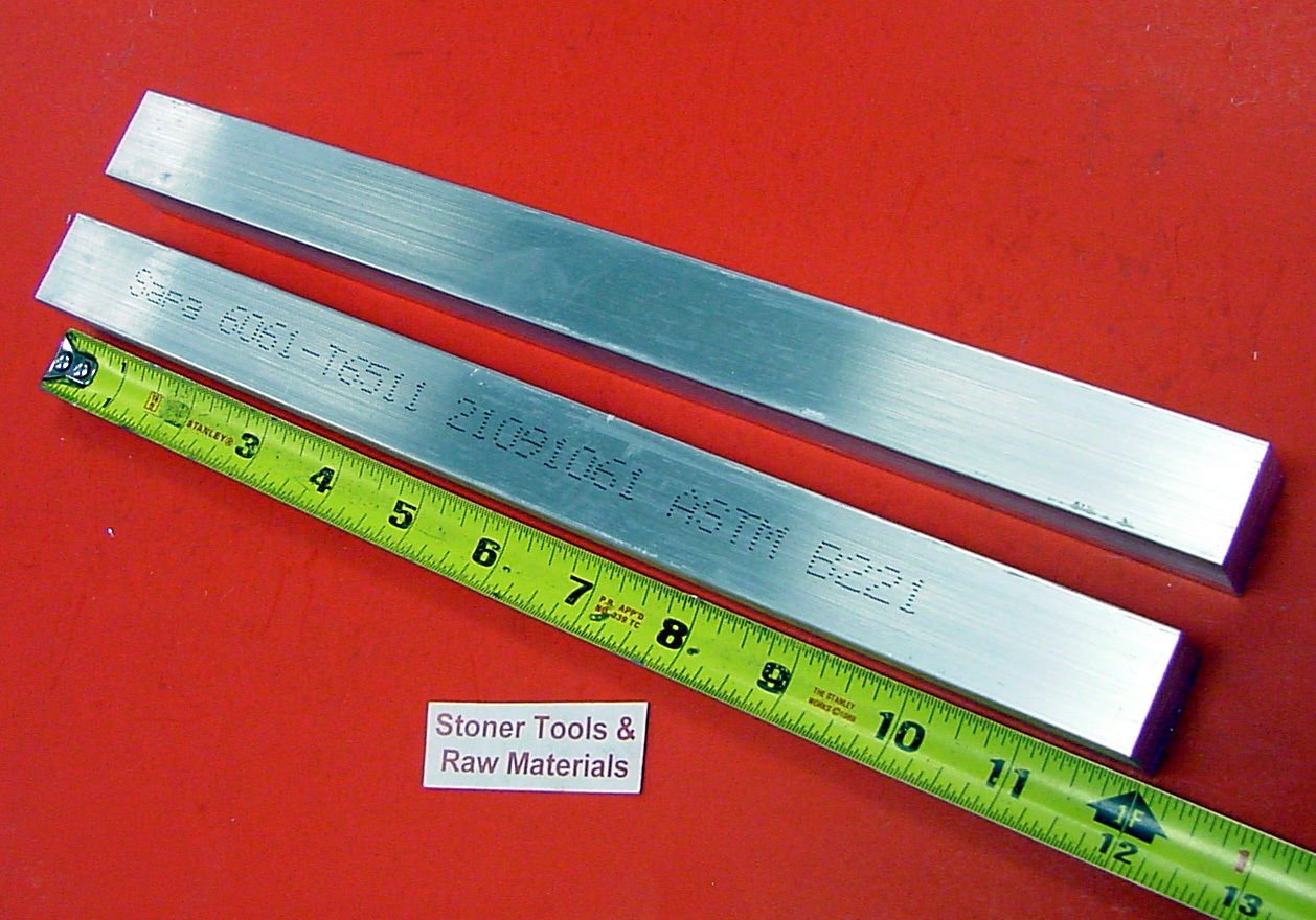 2 pieces 1/4" X 1" ALUMINUM 6061 FLAT BAR 12" long T6511 Solid New Mill StockQ