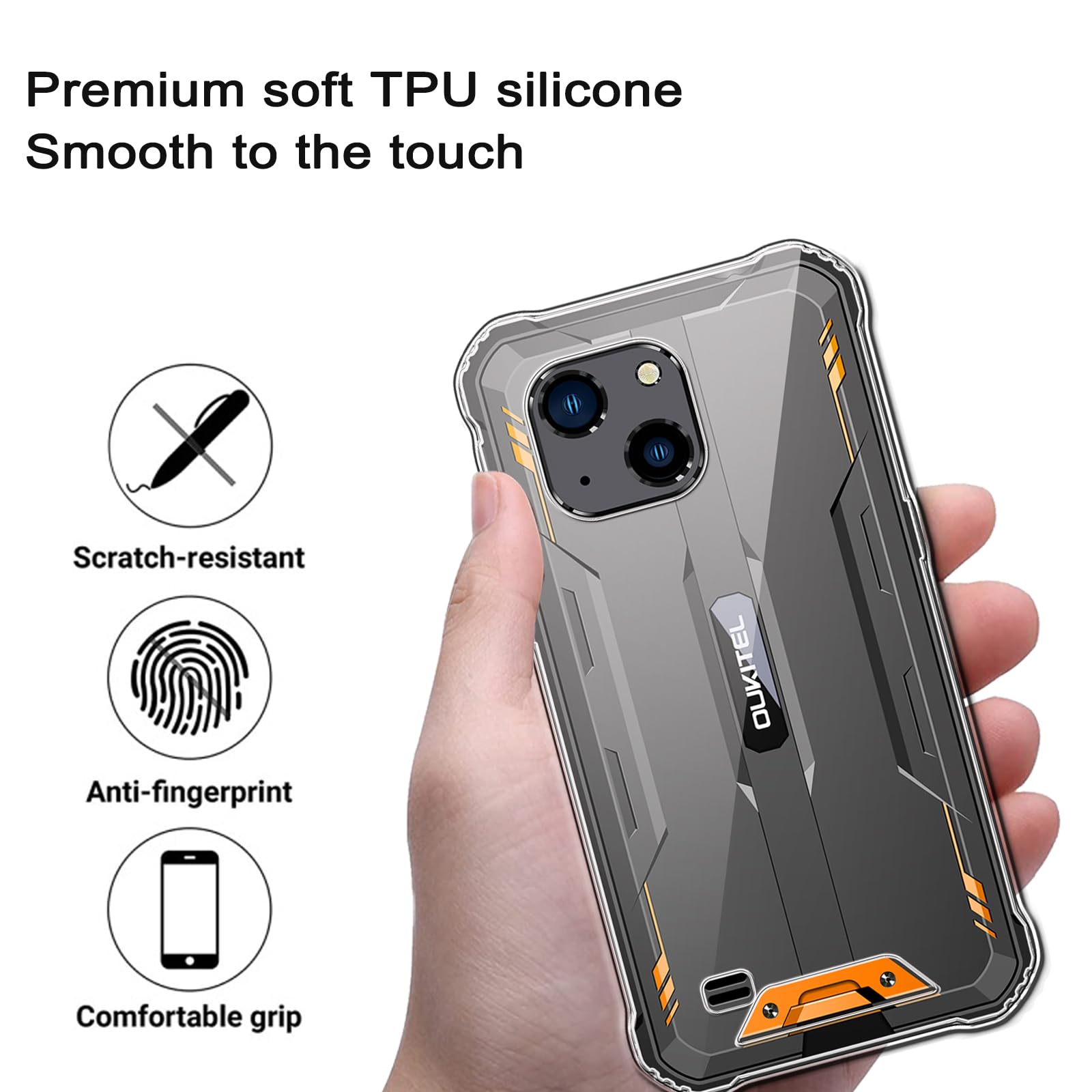 Xiangyun Cover per Oukitel C57 Pro/Oukitel C57S Custodia con 1 Pezzo Vetro Temperato Pellicola Prottetiva - Trasparente Caso Silicone Crystal Clear
