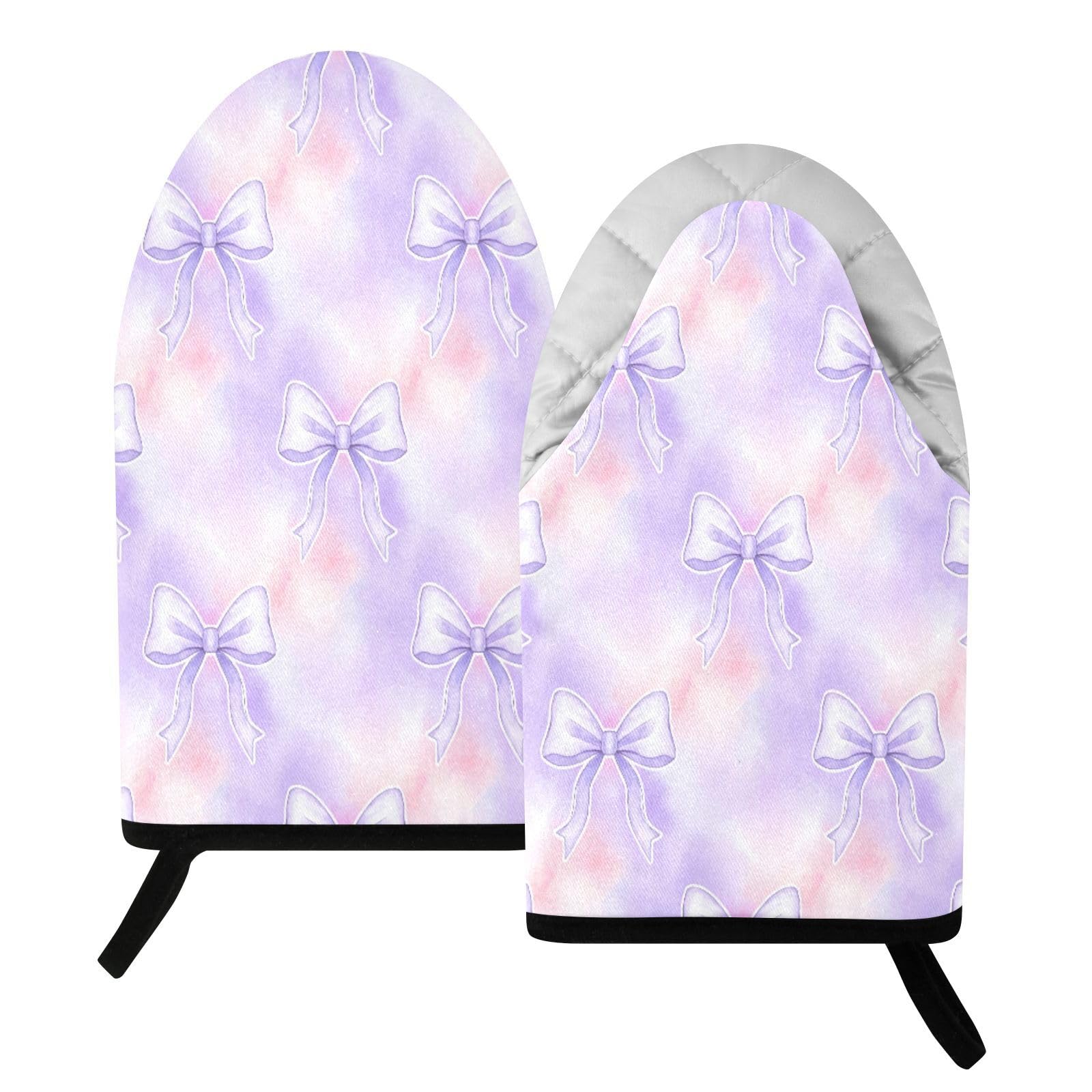 BURSTDDY Bows Oven Mitt,Heat Resistant Kitchen Mitts for Cooking