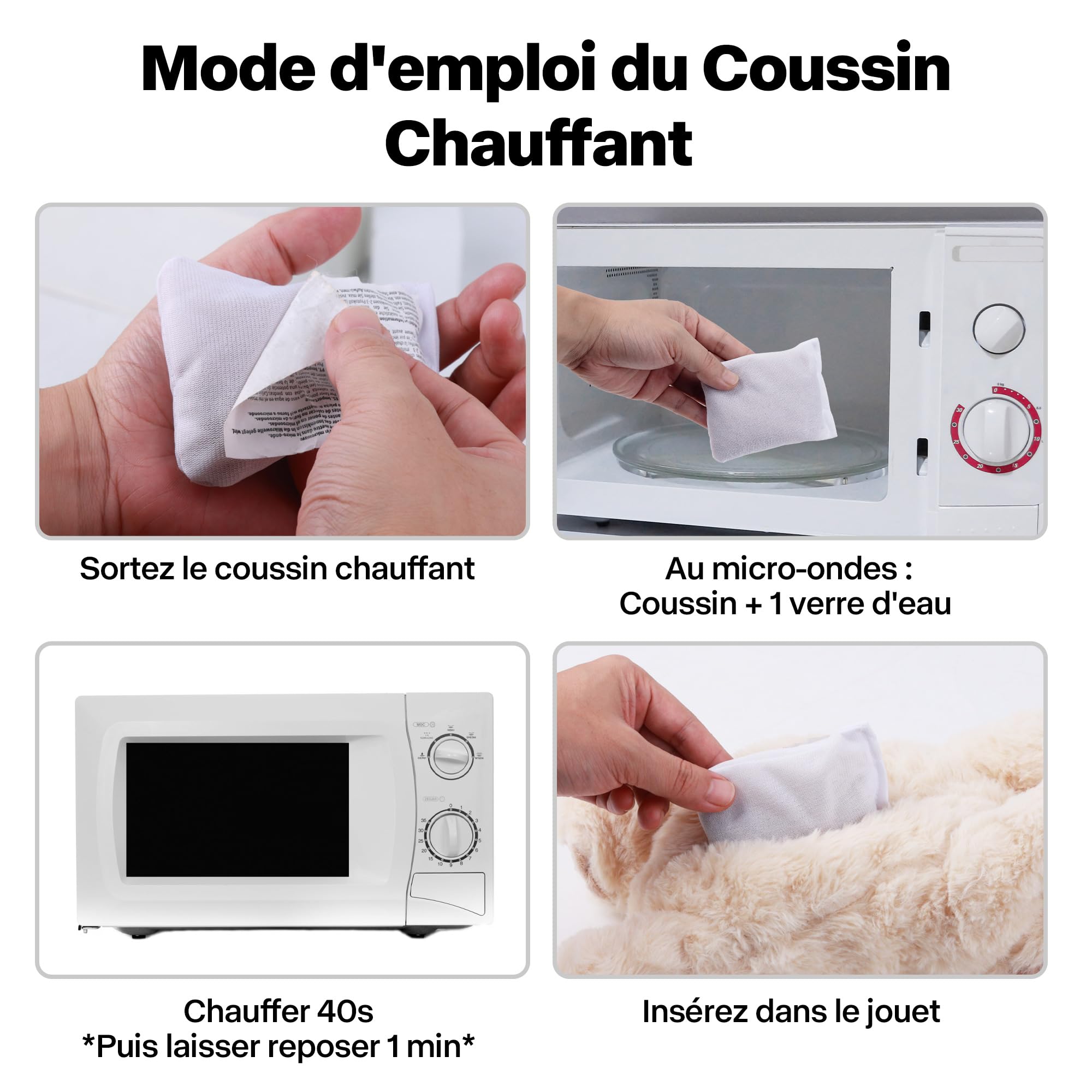Pet Prime Peluche Apaisante pour Chien (Ours) – avec Battement de Cœur & Sac Chauffant, Anti-Stress, Sommeil Paisible, Idéal Contre l'Anxiété de Séparation