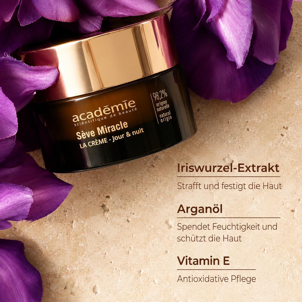 Academie Scientifique de Beauté Sève Miracle La Crème, Anti-Falten Gesichtscreme Tag und Nacht, Reife Haut, 50 ml