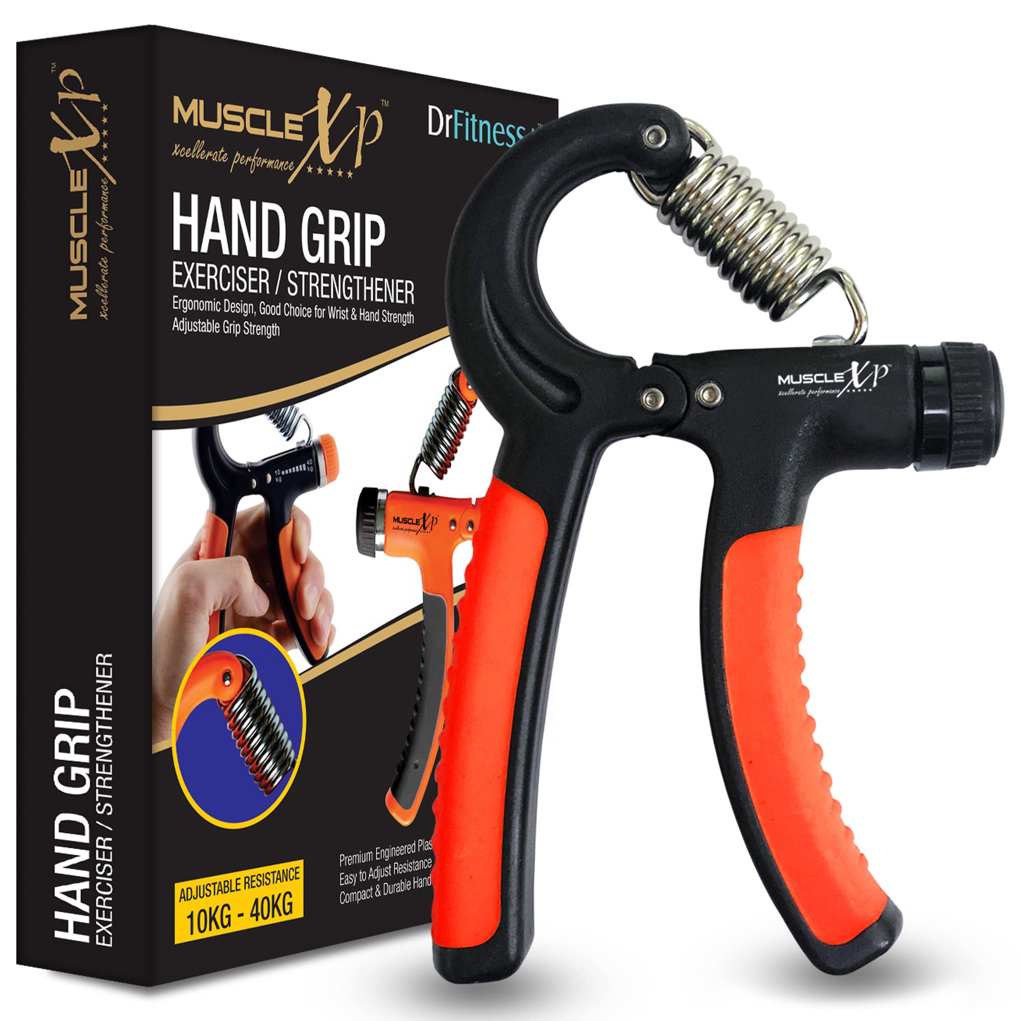 MuscleXP DrFitness+ Hand Grip Exerciser/Strengthener| Strong Compression Spring, Adjustable Hand Grip, Wrist & Hand Grip Strength Workout (B09T5QBZW1) Amazon Price History, Amazon Price Tracker