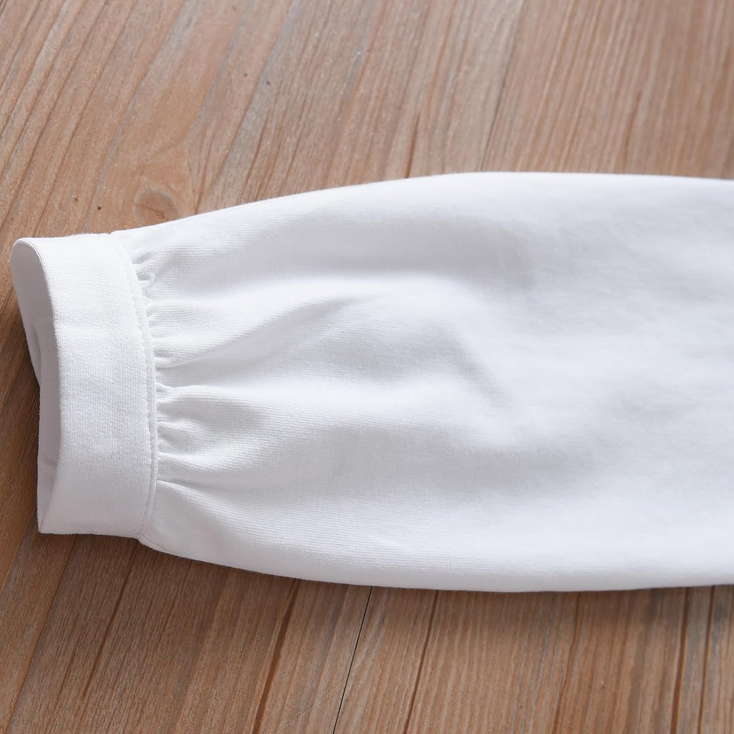 Girls Peter Pan Collar Blouse, White Long Sleeve Button Down Shirt with Floral Embroidery, Ruffle Trim - Image 2