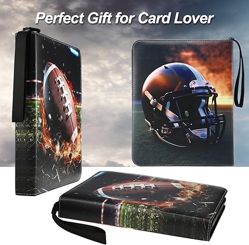 Miniatura 4 de YDEPLVEO Carpeta de tarjetas de fútbol de 900 bolsillos con mangas, multicolor, 9 bolsillos con 50 fundas extraíbles con cremallera, carpeta de