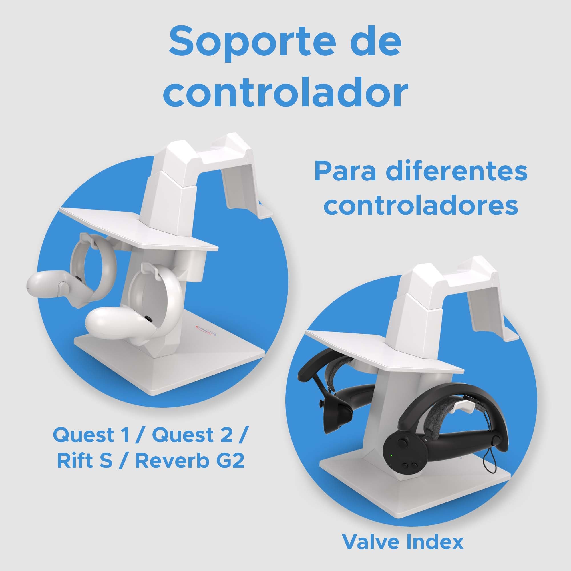 Digicharge Soporte VR para PSVR 2 Sony Playstation VR2/Meta Quest 2/Quest 1/Rift S/Valve Index/HP Reverb G2/Pico 4/PSVR2 VR Display Mount Station para Auriculares y Controladores táctiles