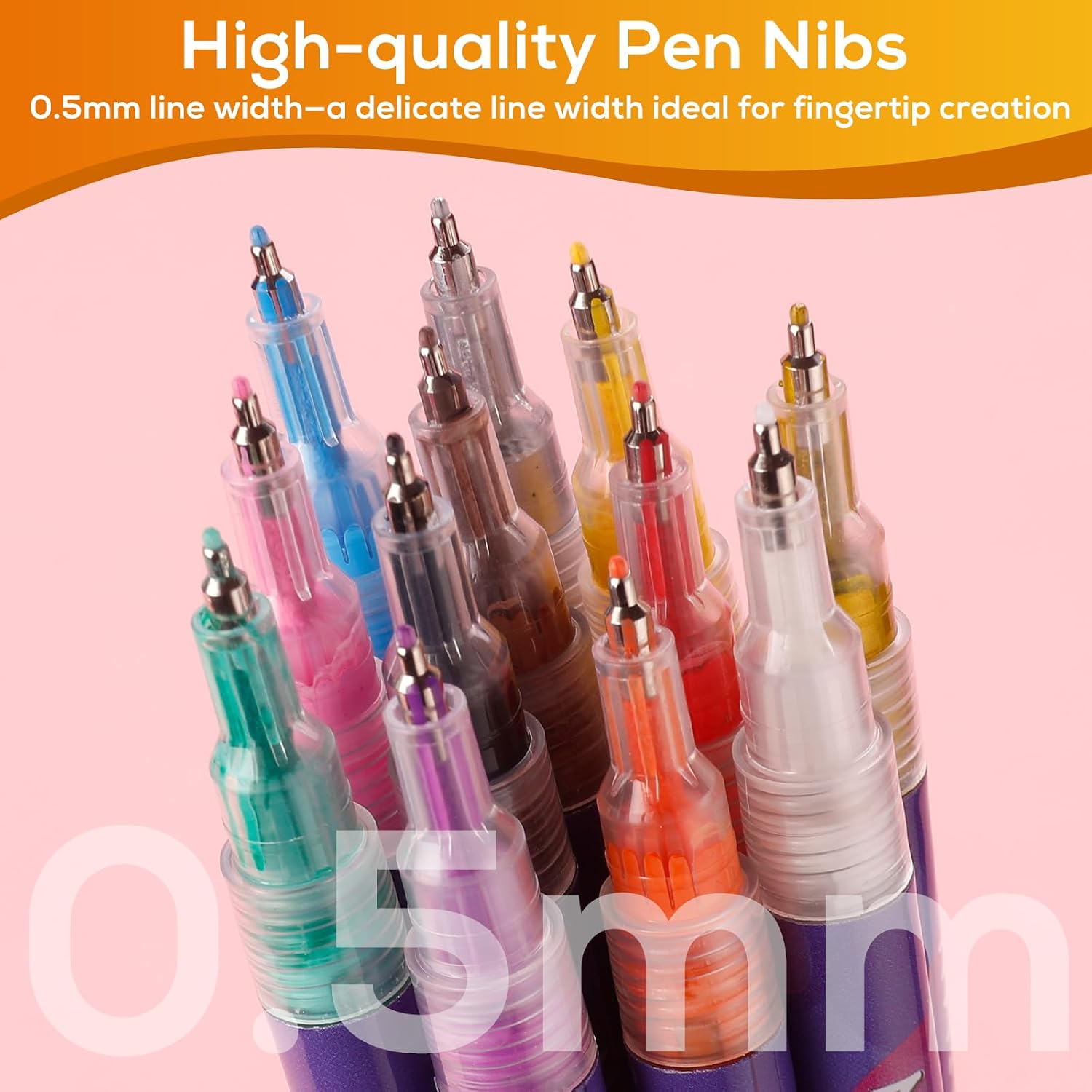 12 Nail Art Pens, Nail Polish Pens, Quick-drying Acrylic Paint Markers for DIY Nail Design