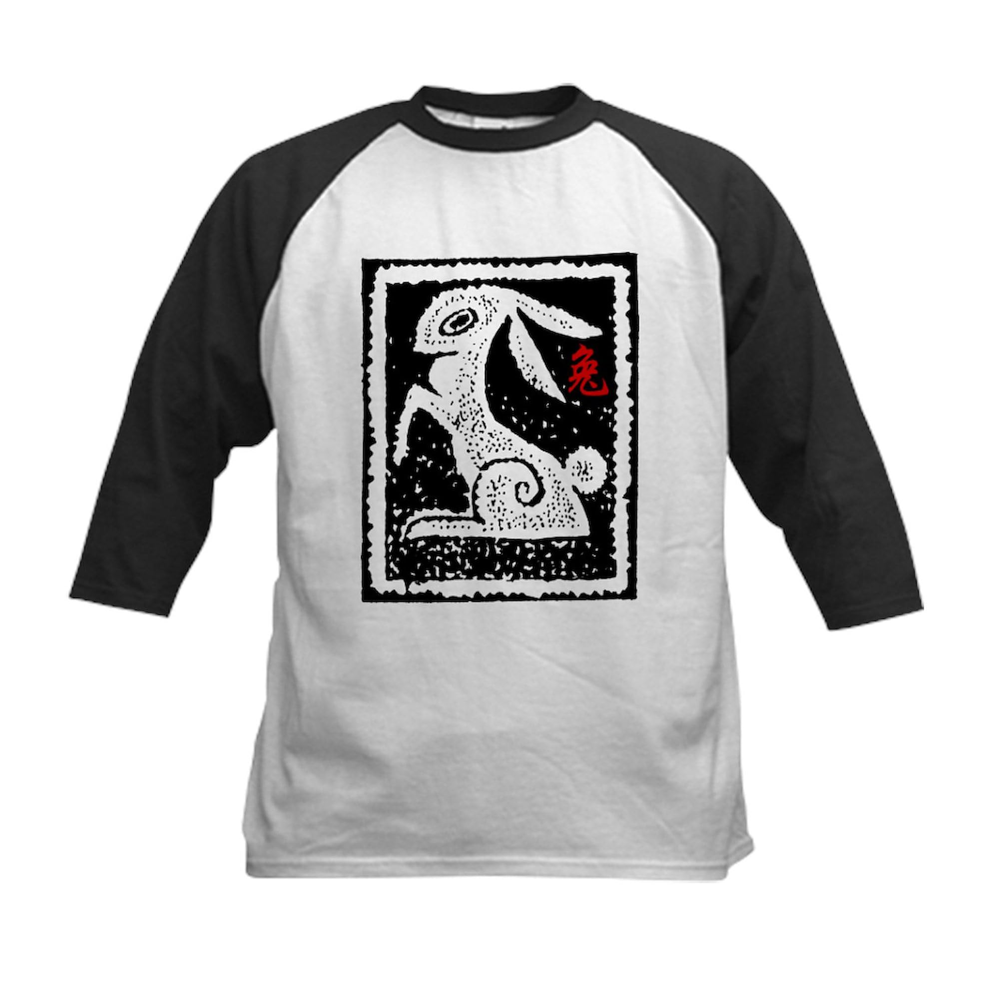 CafePress Kids Baseball Jersey Black/White Kids Cotton Baseball Jersey, 3/4 Raglan Sleeve Shirt