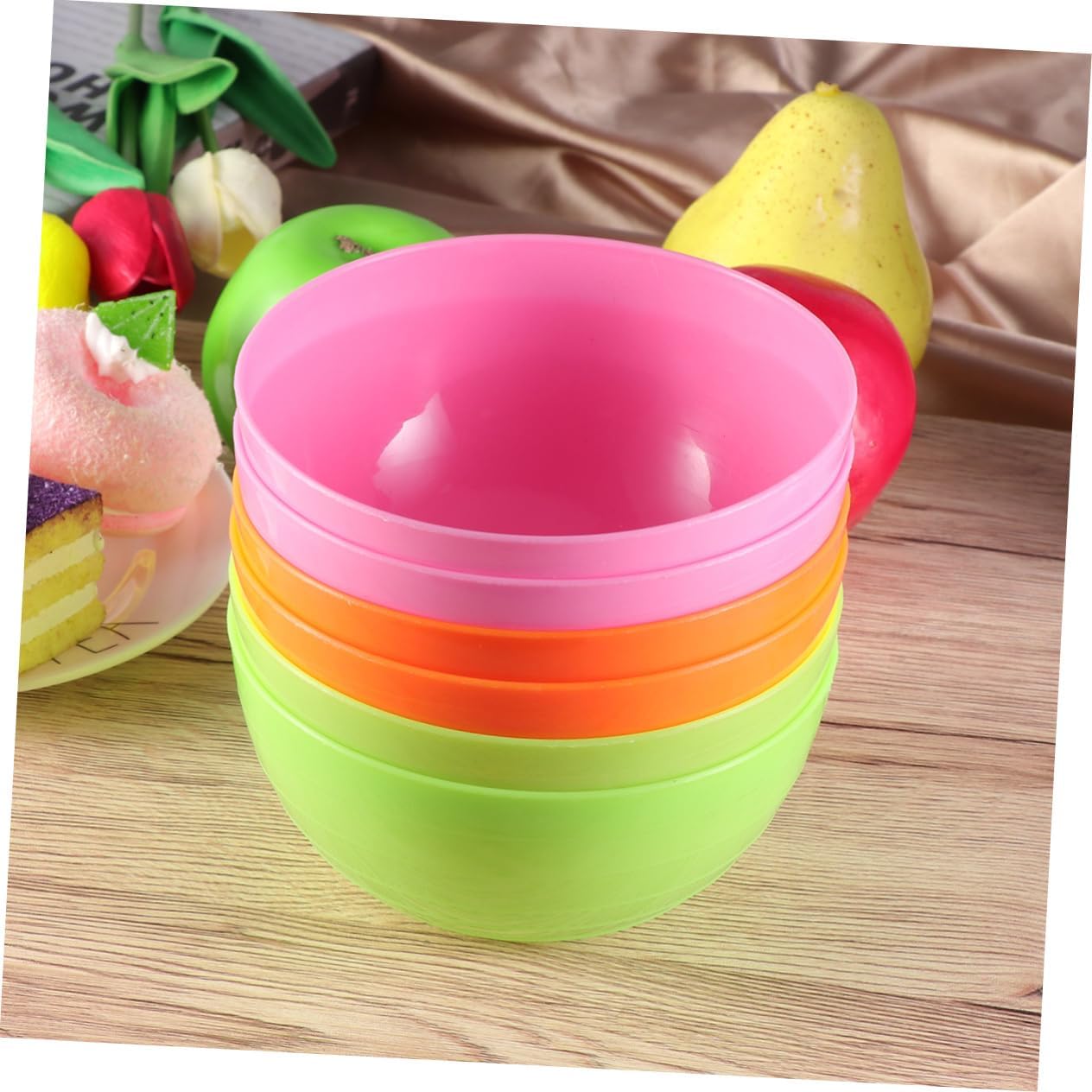 VALICLUD Party Serving Bowls 6 Pack Plastic Snack Bowl Reusable Unbreakable