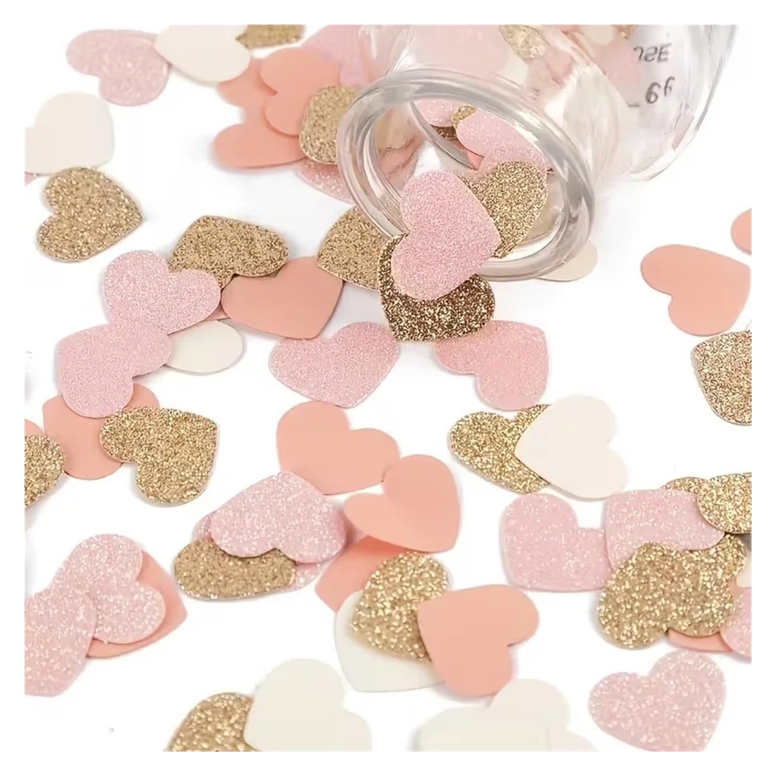 Confeti Boda 300 confeti de corazón rosa, decoración mesa