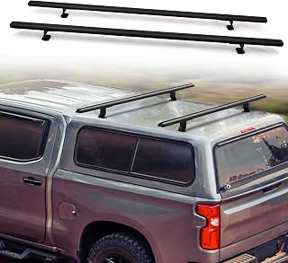 MELIPRON 60" Heavy Duty Aluminum Truck Topper Roof Rack - 500 lbs Capacity Camper Shell Ladder Rack for Kayak Canoe