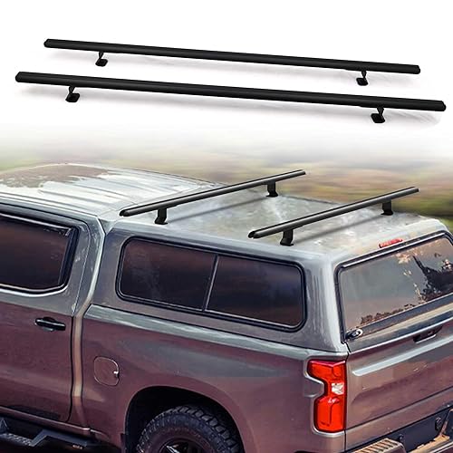 MELIPRON 50" Truck Cap & Topper Ladder Roof Rack Adjustable Van Rack for Kayak Canoe Lumber Pipe(Max Load 500lbs)