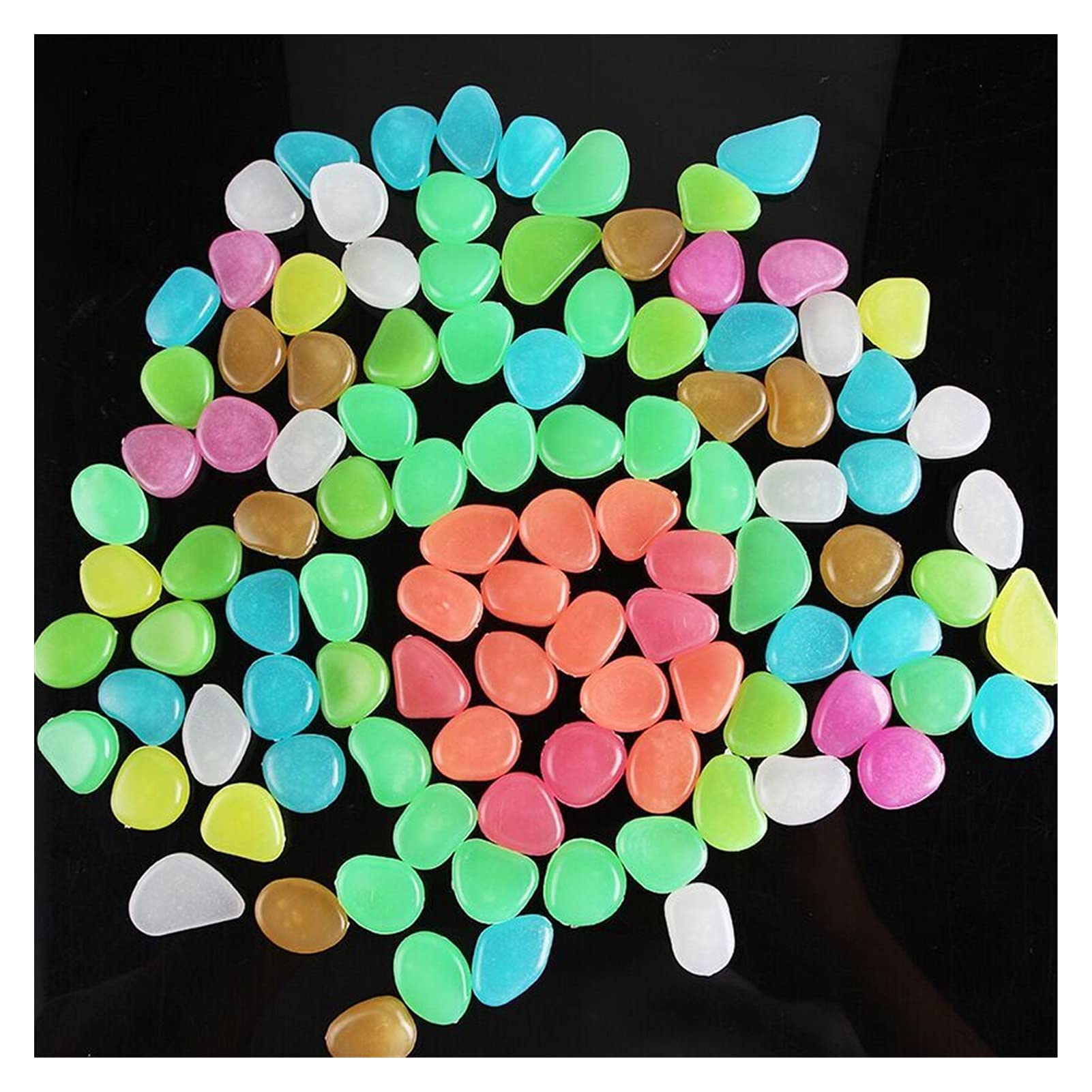 Sassolini Decorativi 100 pz/Sacchetto Bagliore nei ciottoli Scuri Glow Pietre Rocce Rocce ciottoli Luminosi per Arredamento all'aperto Giardino Giardino Yard Acquario passerella (Color : Mix, Size