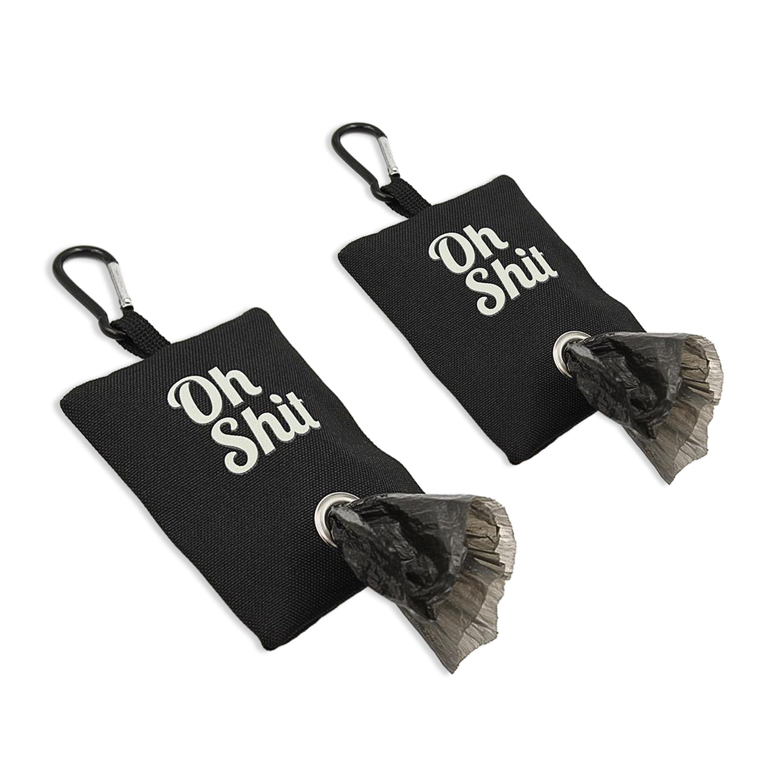 Wumuzai Black 2 Pack Dog Poop Bag Dispenser With Clip, Doggie Poop Bag Holders For Leashes, Dog Waste Bag Dispenser, Doggy Bag Holder Pouch, Lightweight Fabric For Pet Running Walking Hiking (Black)