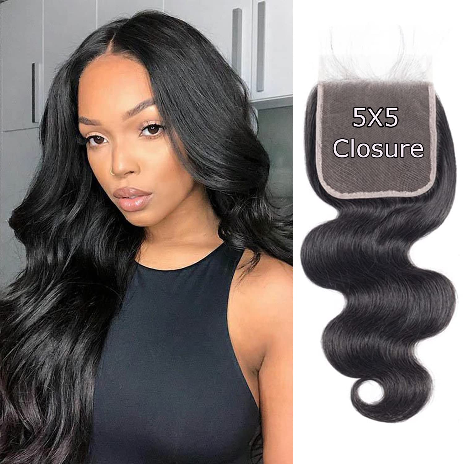 Liangya Hair 5x5 Transparent Lace Closure Human Hair Body wave Closure 5x5 Hd Transparent Lace Closure 12A Virgin Human Hair Hd Lace Closure Pre