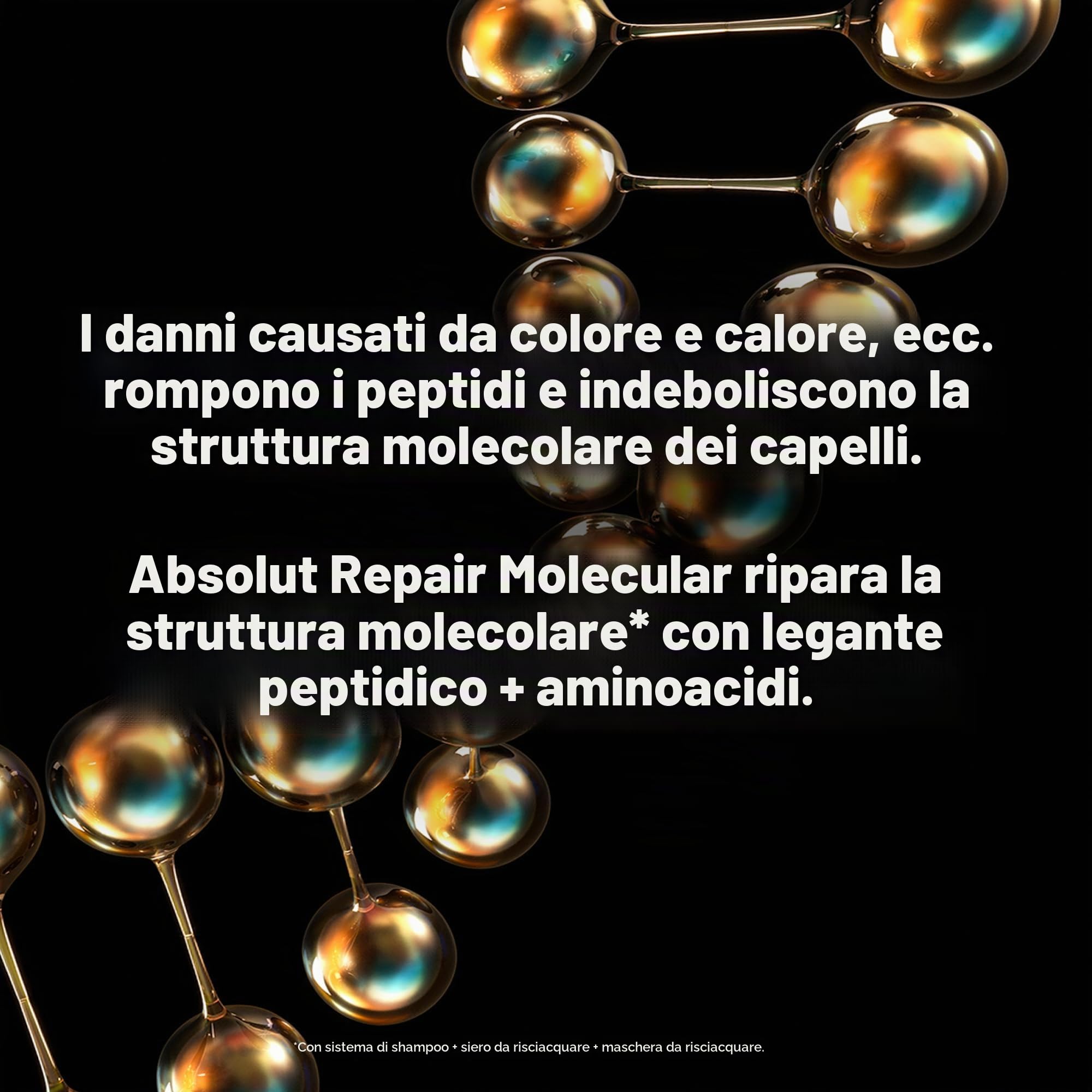 L'Oréal Professionnel Kit Shampoo + Balsamo Liquido Ristrutturante, Per Tutti i Tipi di Capelli Danneggiati, Meno Danni e Maggiore Forza, Senza Solfati, Absolut Repair Molecular, 500ml + 250ml