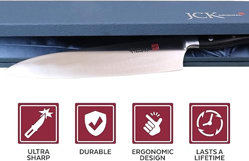 Miniatura 7 de JCK ORIGINAL Hattori Cuchillo de chef japonés, FH-7L, cuchillo profesional Gyuto, cuchillo de cocina VG-10 de acero cobalto Pro con mango ergonómico