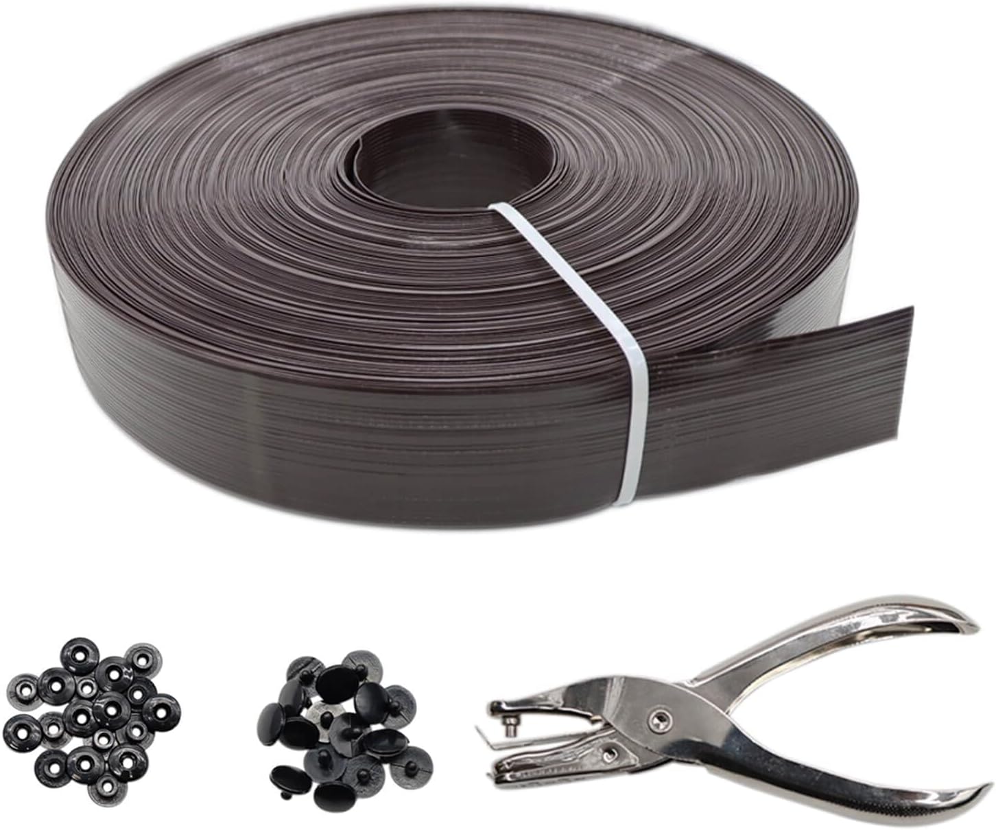 Chain Link Fence Privacy Tape, 246ft x 0.15ft Chain Link Fence Slats, Fence Covering Privacy, Brown (200PCS Button + Puncher Included)