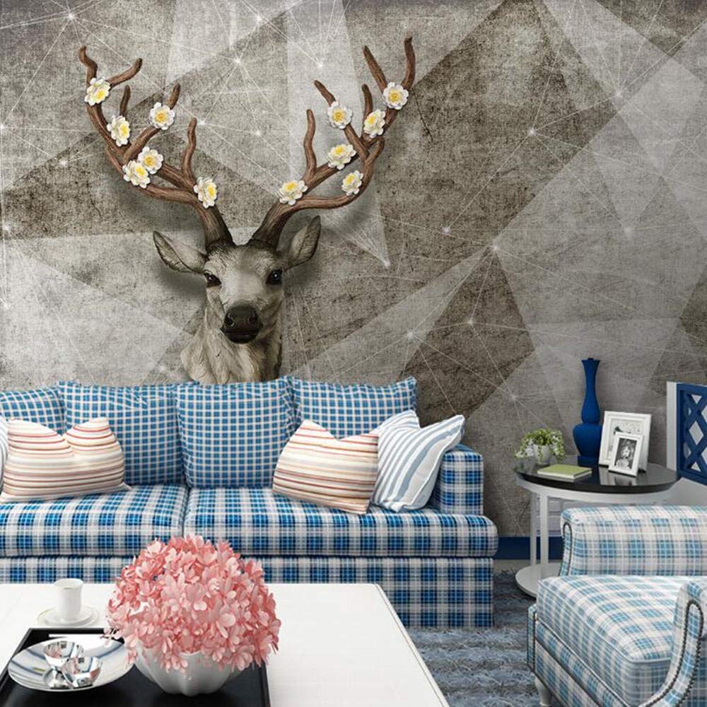 Papier peint mural 3D géométrique wapiti 300x210 cm