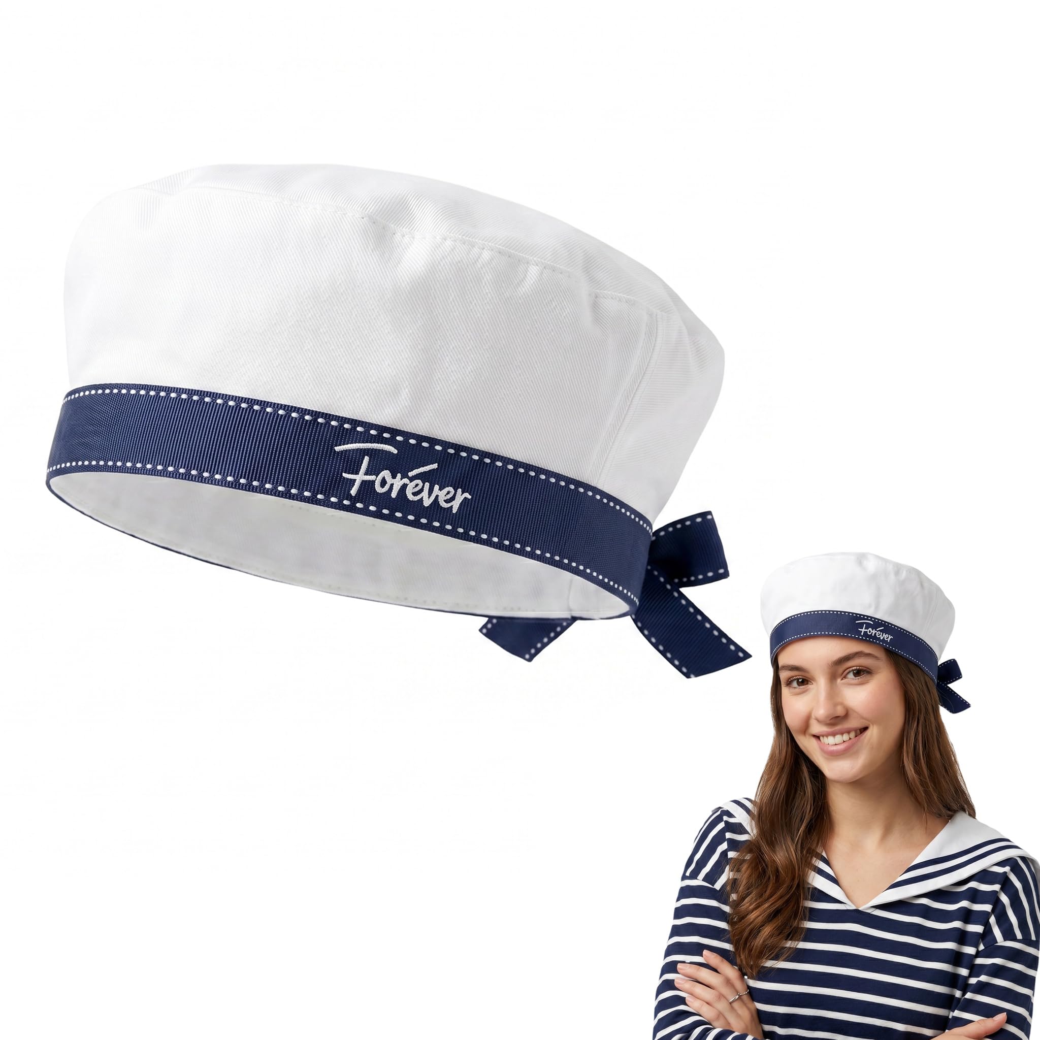Amazon.com: AOKWAWALIY Sailor Hat Women White Beret Hat Summer