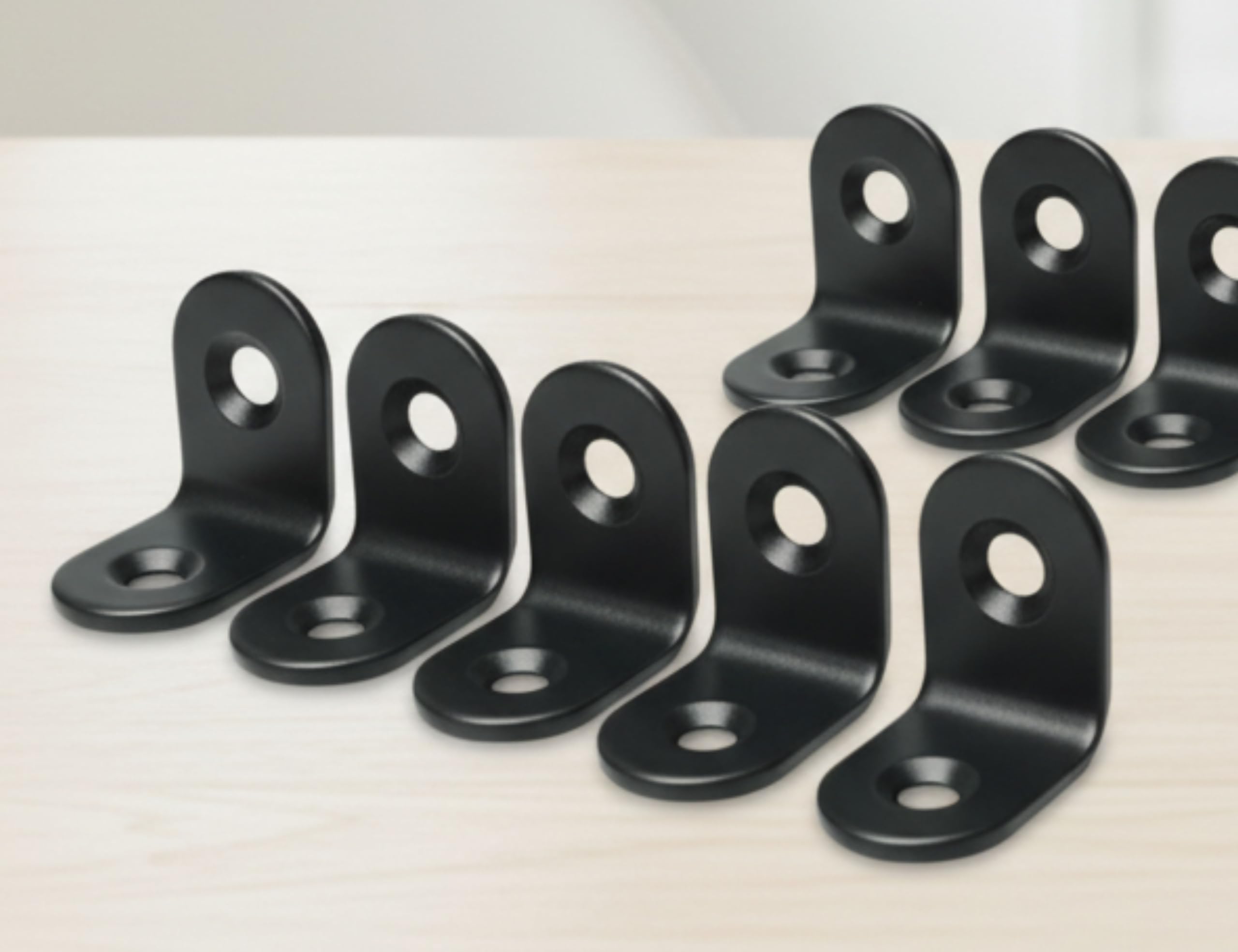 Storp® Corner Brace Right Angle Bracket Stainless Steel Black Corner Braces Joint Right Angle Bracket Shelf Bracket with Screw - 36 Pcs-image-5