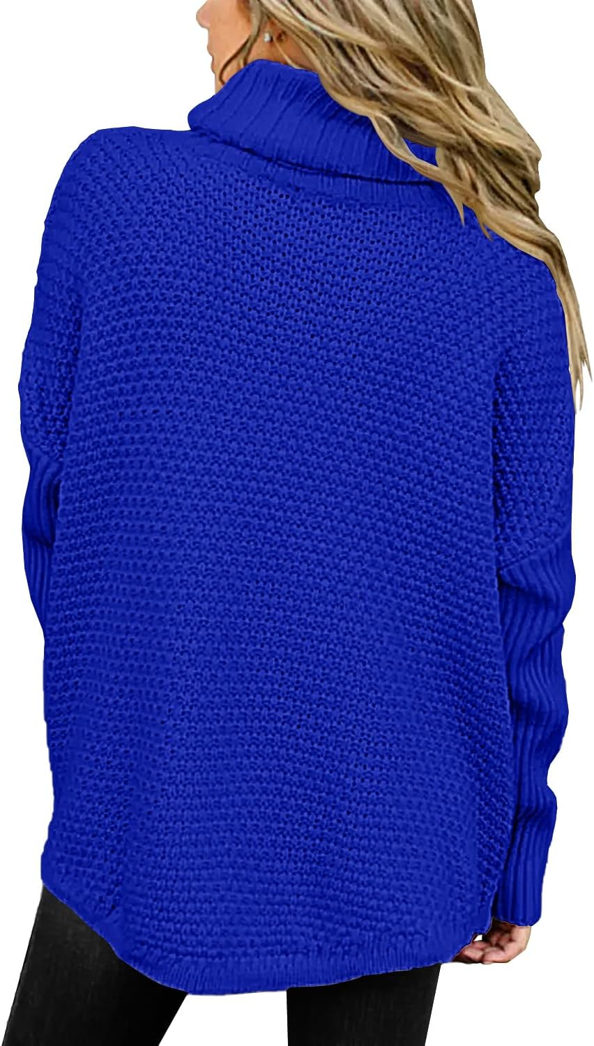 DOROSE Women's Oversized Turtleneck Long Sleeve Casual Pullover Knit Tunic Sweater - Image 3