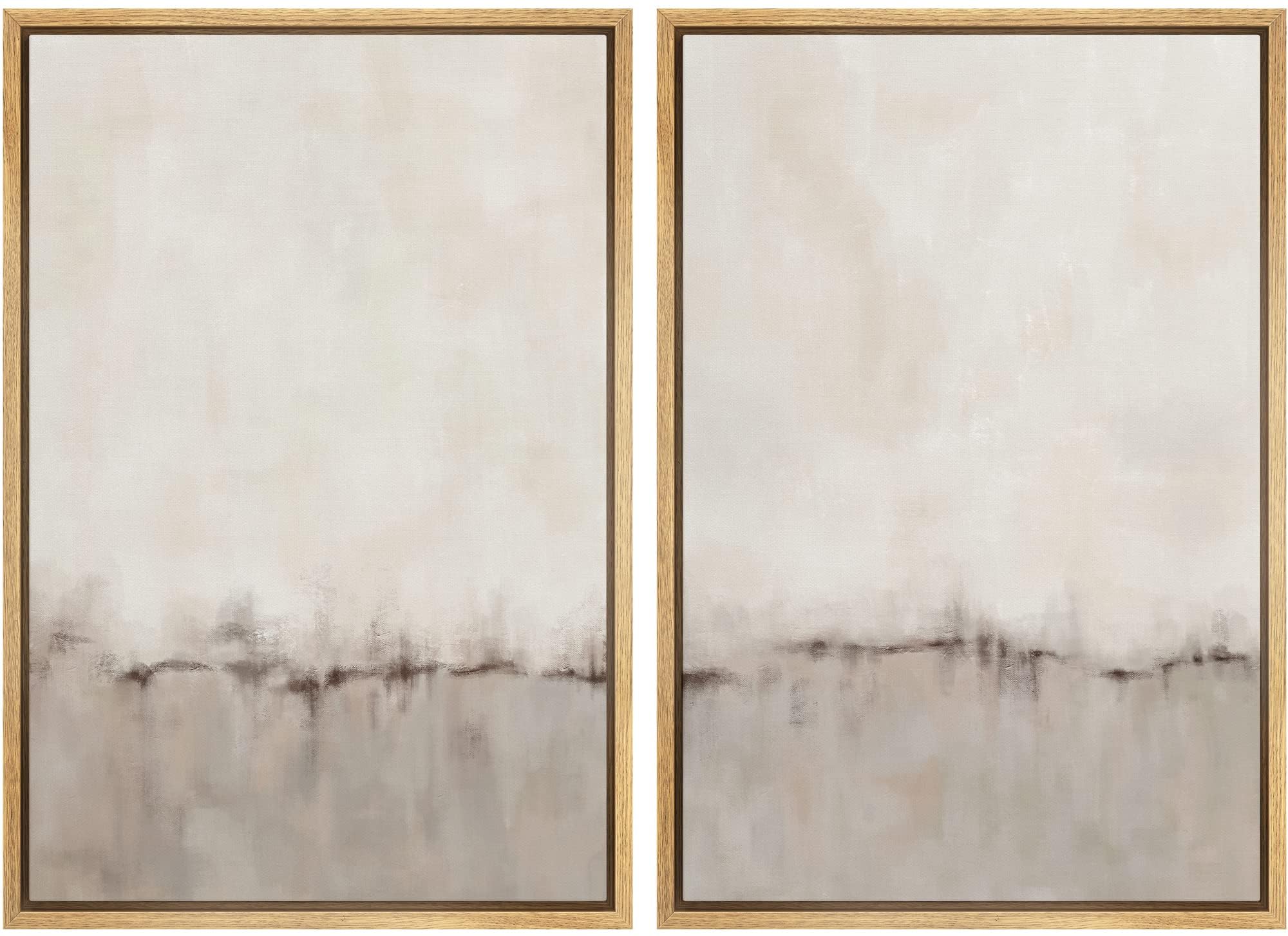 MUDECOR Framed Canvas Print Wall Art Set Watercolor Pastel Green Tan Landscape Abstract Shapes Illustrations Modern Art Decorative Contemporary for Living Room, Bedroom, Office - 16"x24"x2 Natural — view 44