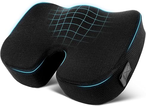 Seat Cushion Tailbone Pain Relief, Memory Foam Coccyx Pad, 2 Covers
