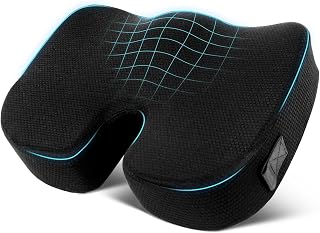 Seat Cushion Tailbone Pain Relief, Memory Foam Coccyx Pad, 2 Covers