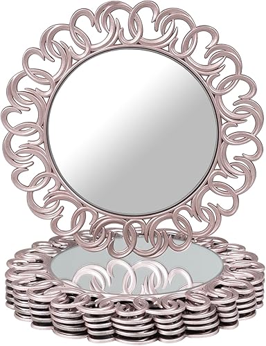 MAONAME Juego de 6 platos de carga de oro rosa de 13 pulgadas, cargadores de espejo para platos llanos, cargadores de platos de plástico con borde disponible en Yaxa Peru