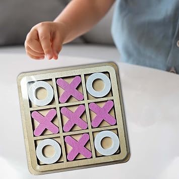 Wooden Board Toe Game XOXO Chess Board Game Classical Strategy Board Games