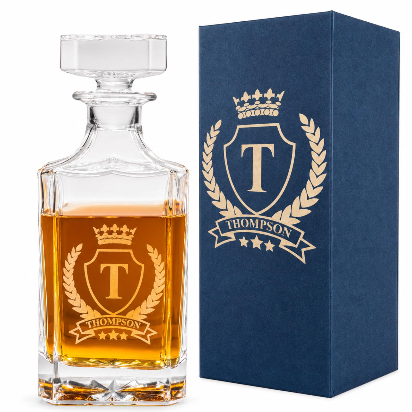 Personalized Whiskey Decanter Set, Custom Design