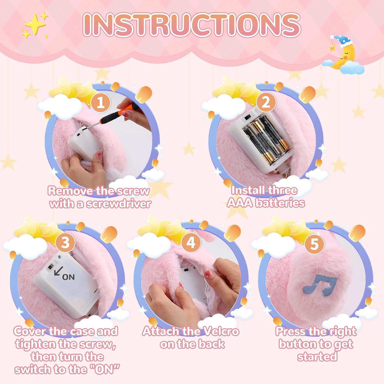 Breathing Stuffed Animal, Soothe Snuggle Pink Bunny & Gray Bunny Plush for Anxiety Adults and Kids, Soothing Stuffed Animal, Soft Breathing Plush Bunny Gifts with Realistic Breathing and Lights