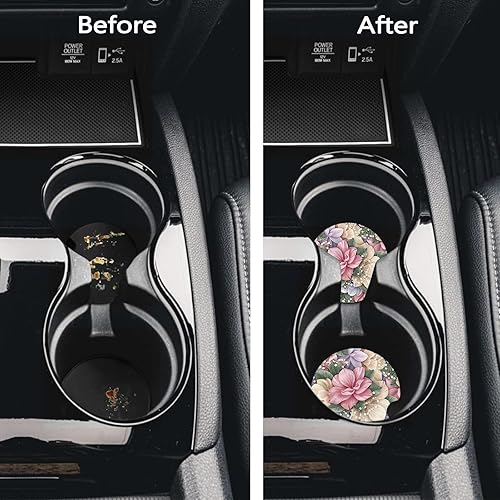 Miniatura 6 de Posavasos de automóvil para portavasos de automóvil, paquete de 2 posavasos antideslizantes universales de goma para mujeres y hombres, accesorios