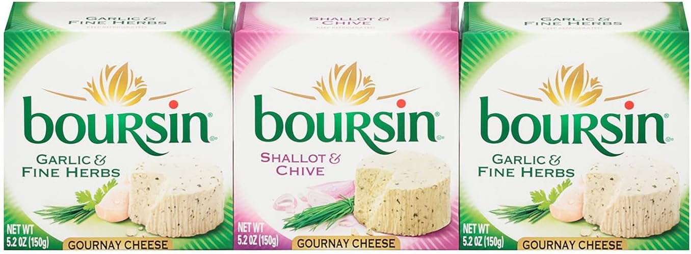 Boursin Garlic Herb and Shallot Chive Cheese (5.2 oz. each, 3 pk.)